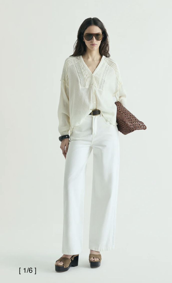 Blusa detalle encaje vista lateral