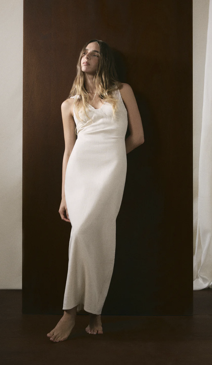 Vestido midi lino