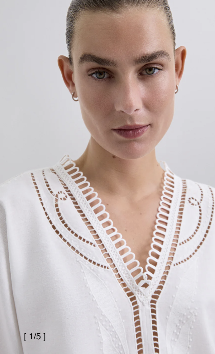 Blusa detalles encaje vista lateral